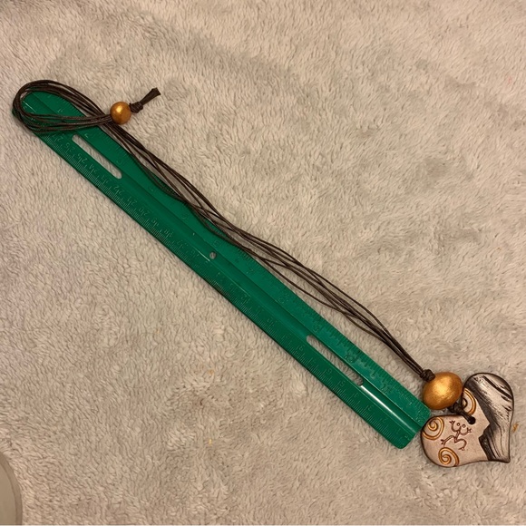 Puerto Rico Ceramic Heart Pendant Golden And Brown Coqui Frog - Picture 6 of 6